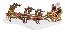 LED Music Flying Reindeers Santa Sleigh USB