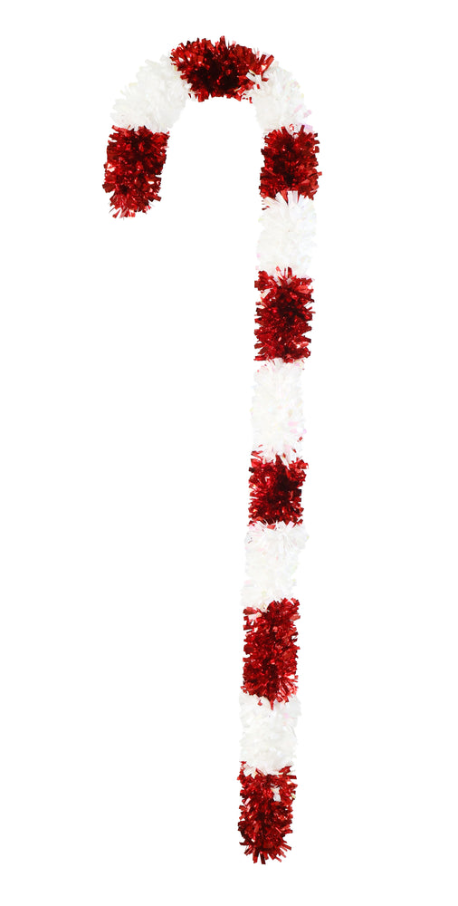 Giant Tinsel Candy Cane 120cm / 75cm