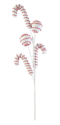 Glitter Candy cane and Bauble Pick 5 branch