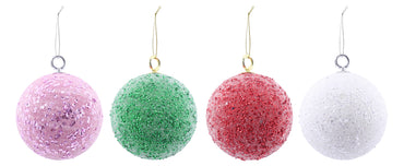 Baubles Peppermint Ice Bauble 12cm  4 Ass colours