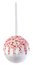 Peppermint Iced Velvet Bauble 10cm Asst