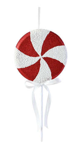 Hanging Snowy Lollipop  CANDY 42cm 3Asst
