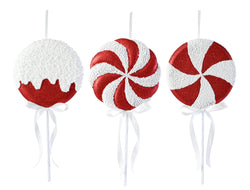 Hanging Snowy Lollipop  CANDY 42cm 3Asst