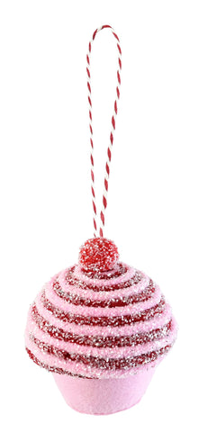 hanging Cupcake or Ice cream Cone with Glitter Plush Cream and Cherry