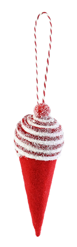 hanging Cupcake or Ice cream Cone with Glitter Plush Cream and Cherry