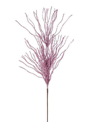 Glitter Twig Spray Pick | 3 Colours Red | Pink | White