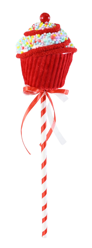 hanging Cupcake or Ice cream Cone with Glitter Plush Cream and Cherry
