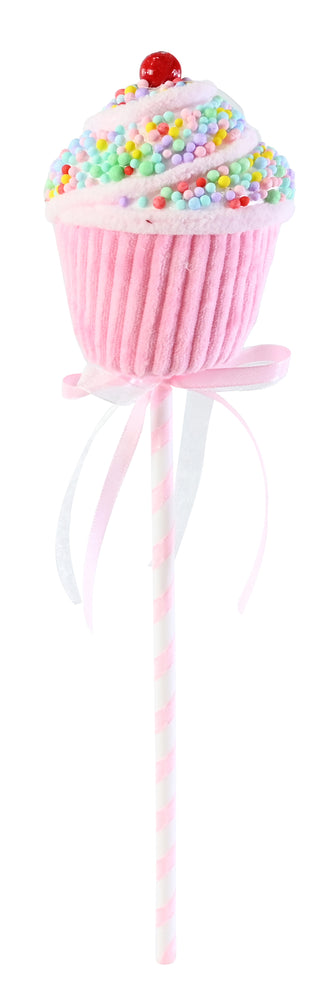 hanging Cupcake or Ice cream Cone with Glitter Plush Cream and Cherry