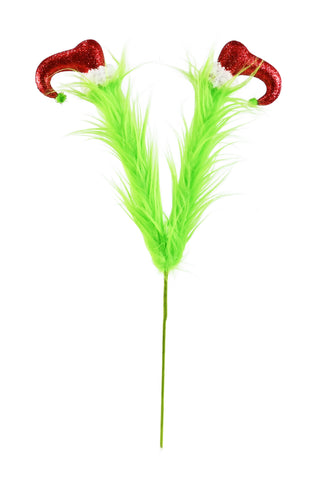 Mean Green Furry Elf Legs Pick 47cm  2Asst colours