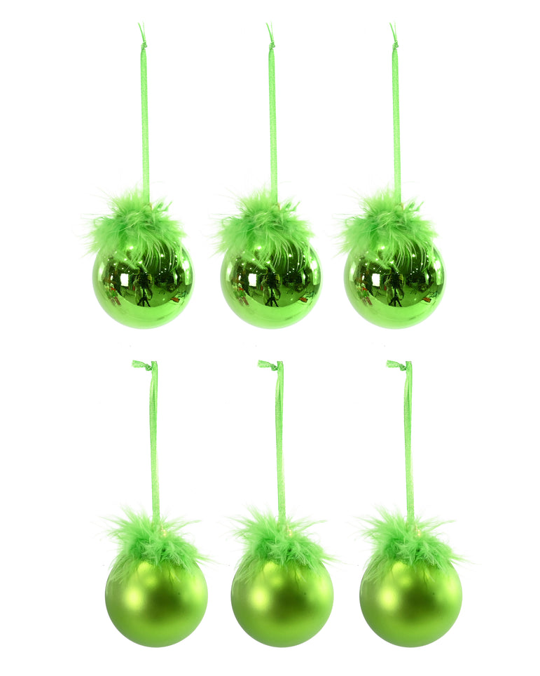 Mean Green Bauble 6cm - 8pack / 15cm Bauble