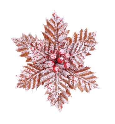 Gingerbread Snow poinsettia Clip Asst