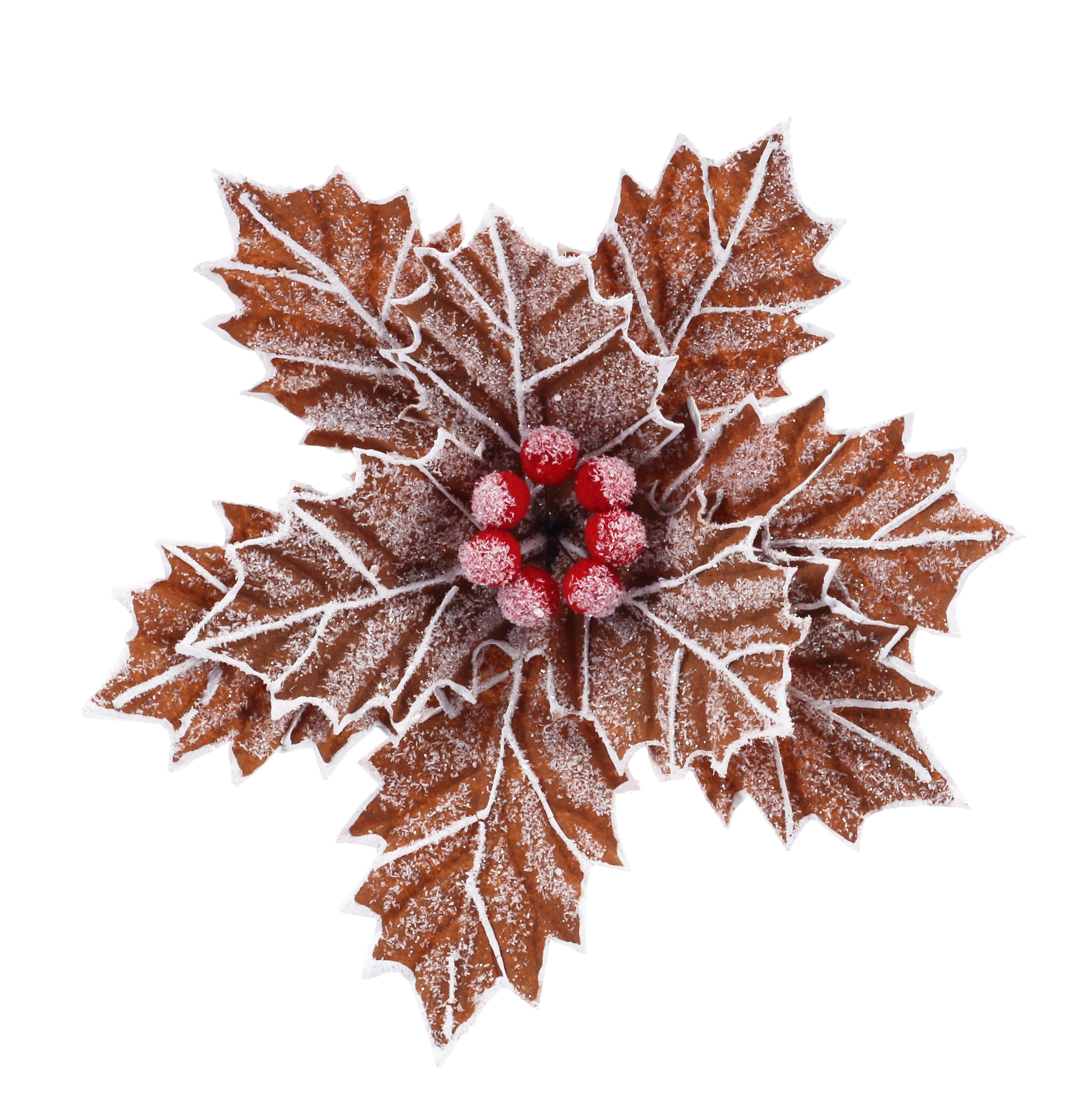 Gingerbread Snow poinsettia Clip Asst