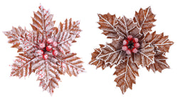 Gingerbread Snow poinsettia Clip Asst