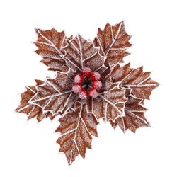 Gingerbread Snow poinsettia Clip Asst