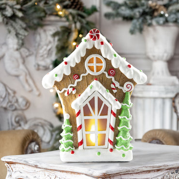 LED Iced Gingerbread House 4 Asst BO