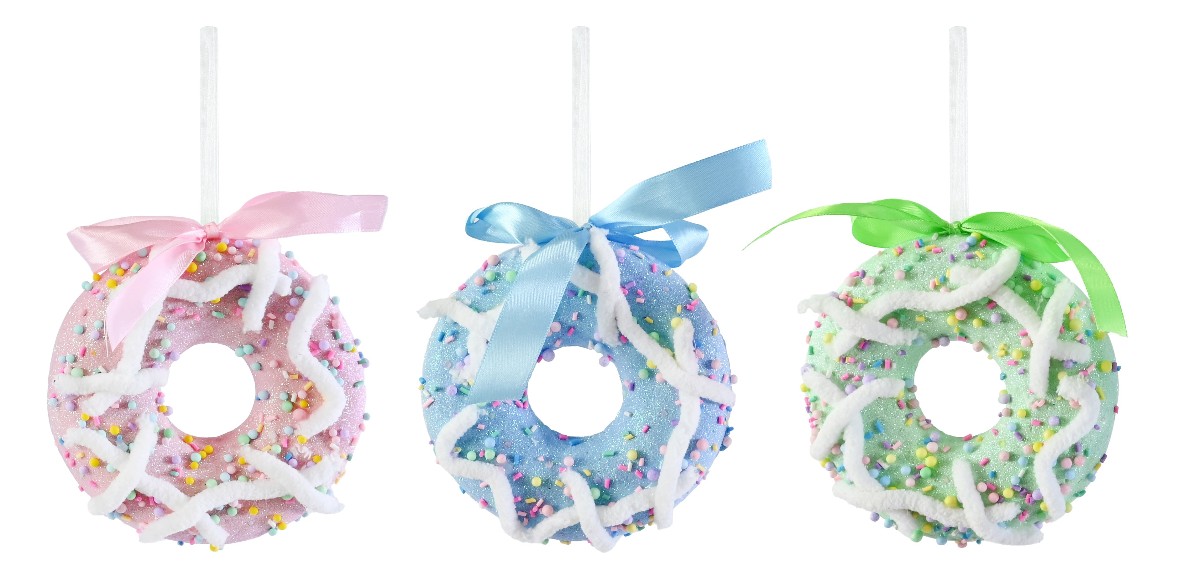 Hanging Frosted Donut 13cm Asst