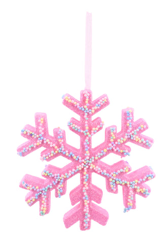 Hanging sprinkle Pastel Snowflake 19cm Asst