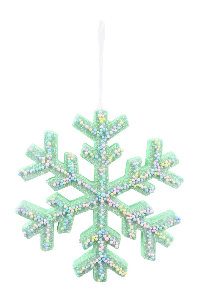 Hanging sprinkle Pastel Snowflake 19cm Asst