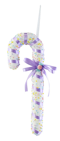 Hanging sprinkle Ribbon Candy cane 33cm Asst