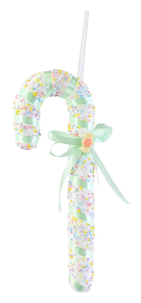 Hanging sprinkle Ribbon Candy cane 33cm Asst