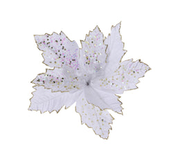 Iridescent Sequins Poinsettia Stem Asst 40cm
