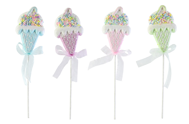 Pastel Ice Cream Pick 35cm Asst