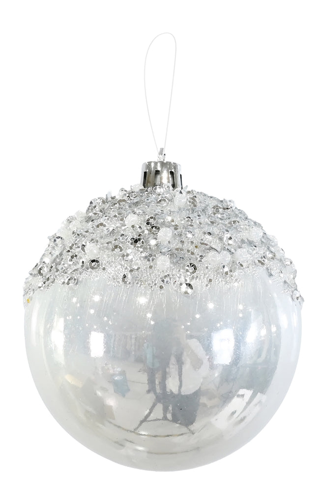 Glossy Sequin Bauble 8cm Asst