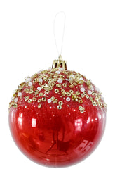 Glossy Sequin Bauble 8cm Asst