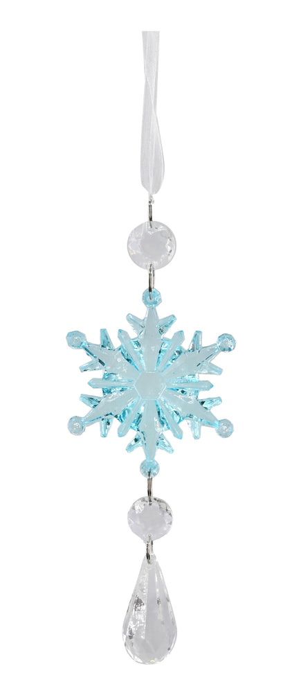 Hanging Snowflake Drop 20cm Asst / icicle pendant drops 16.5 cm