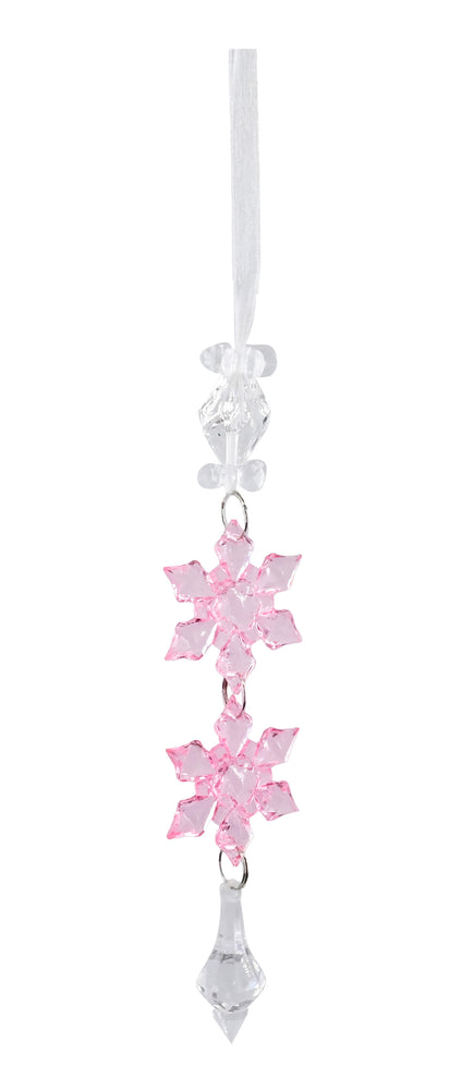 Hanging Snowflake Drop 20cm Asst / icicle pendant drops 16.5 cm