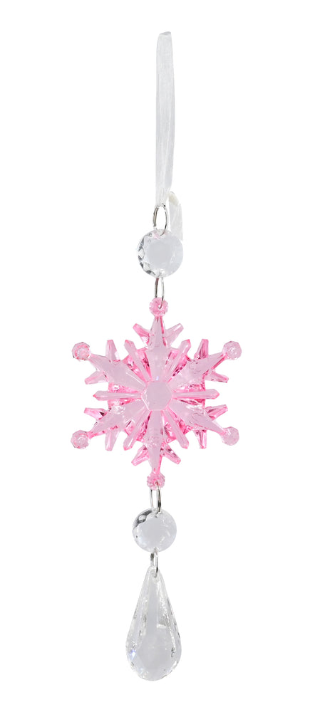 Hanging Snowflake Drop 20cm Asst / icicle pendant drops 16.5 cm