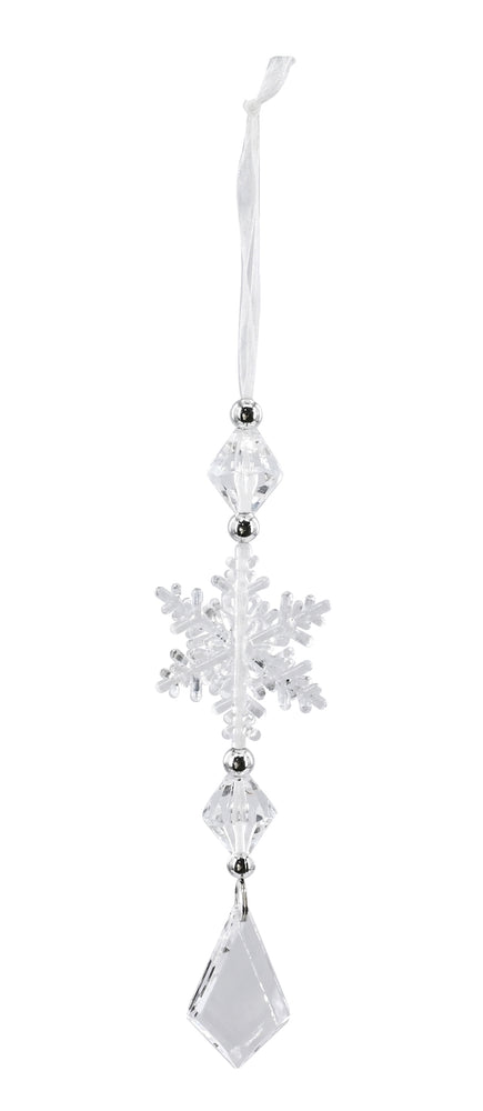 Hanging Snowflake Drop 20cm Asst / icicle pendant drops 16.5 cm
