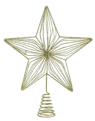 Tree Topper Crystal Snowflake 22cm wire stars asst star topper