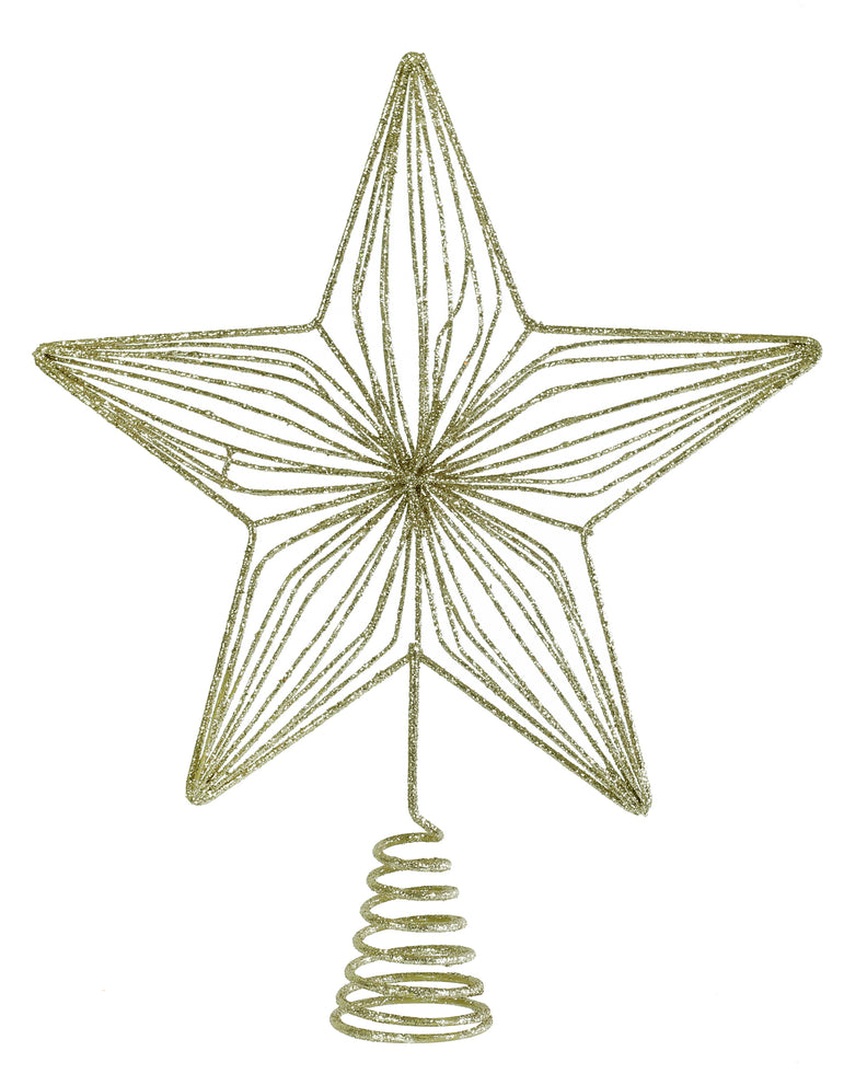 Tree Topper Crystal Snowflake 22cm wire stars asst star topper