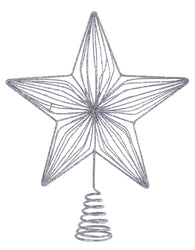 Tree Topper Crystal Snowflake 22cm wire stars asst star topper
