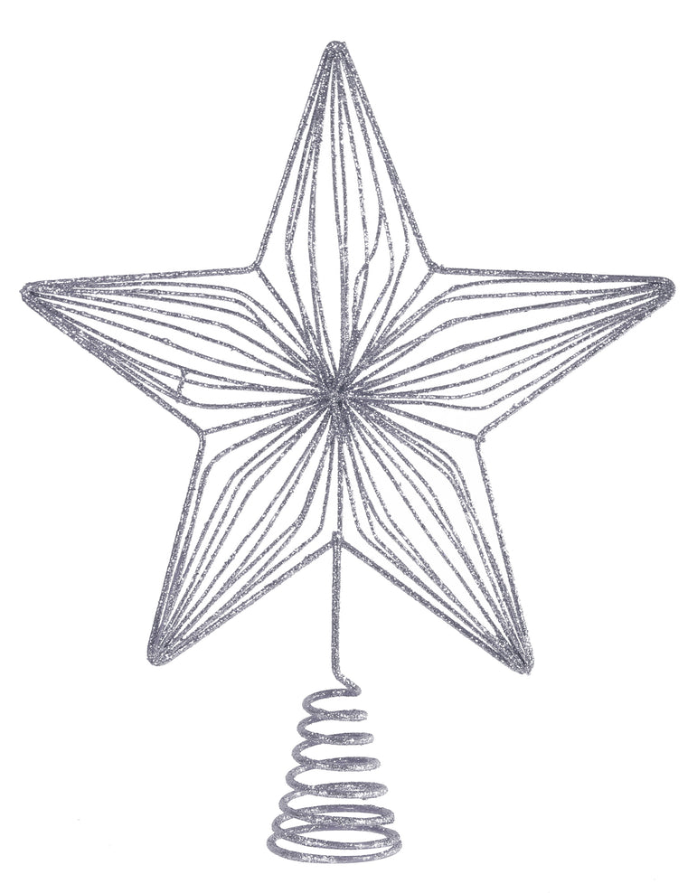 Tree Topper Crystal Snowflake 22cm wire stars asst star topper