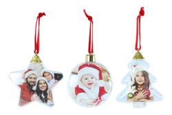 Hanging Photo Bauble  and mixed shapes 8cm