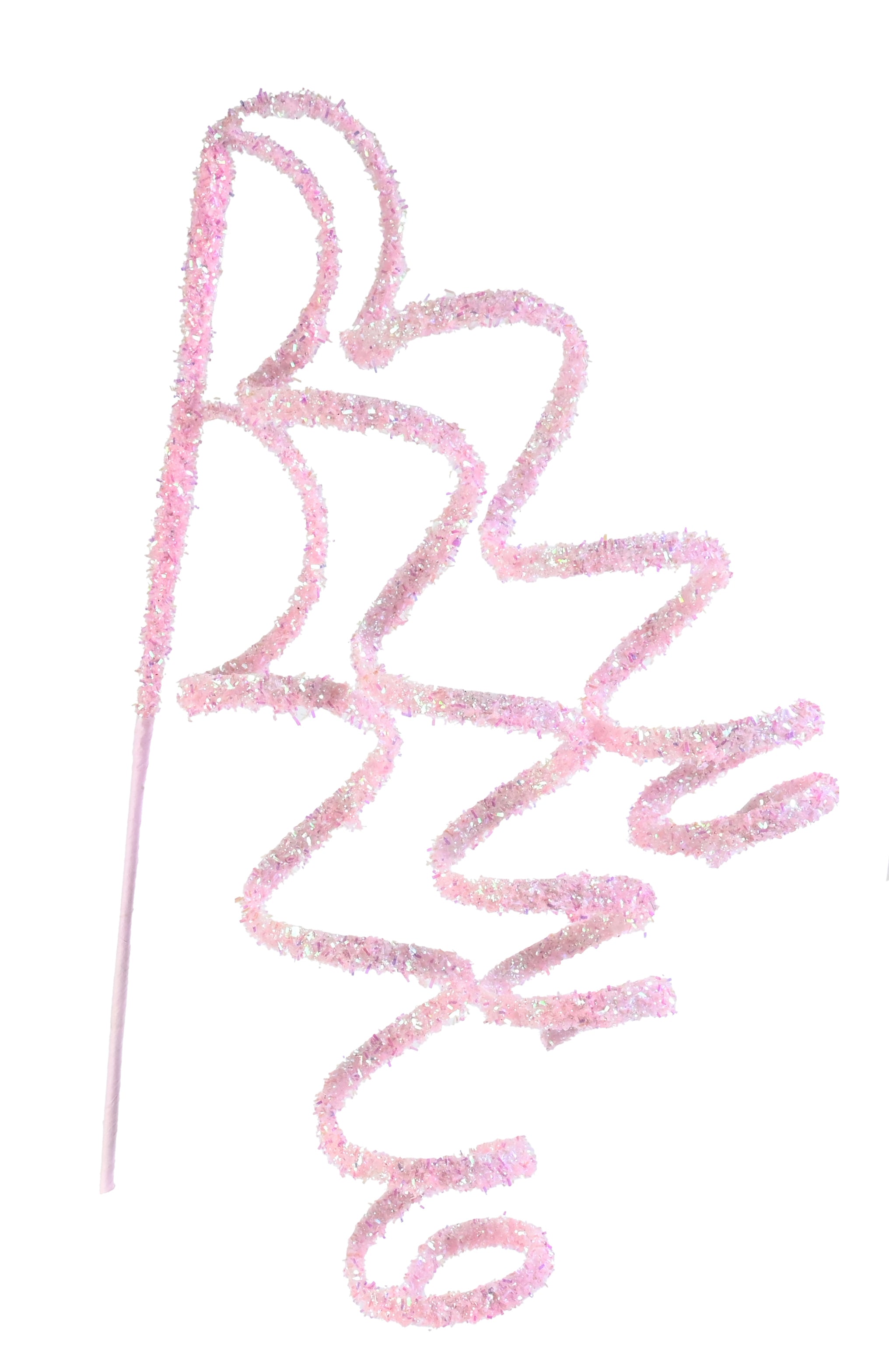 Iridescent Tinsel Spiral Pick 60cm Asst