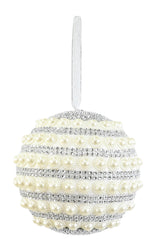 Champagne Rhinestone and Pearl Bead Bauble 15cm and 20cm asst