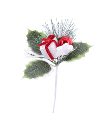 Candycane Leaf Deco Pick 18cm