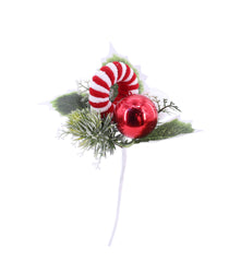 Candycane Leaf Deco Pick 18cm