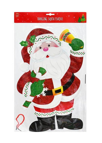 Santa Glitter Plaque