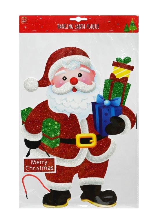 Santa Glitter Plaque