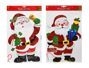 Santa Glitter Plaque