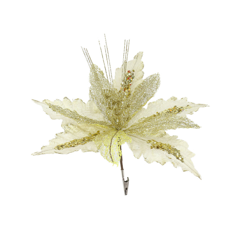Sequins Poinsettia Clip