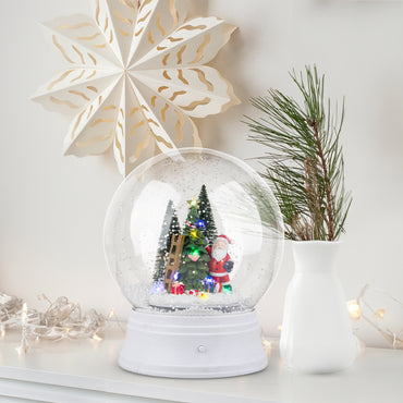 LED Musical Spinning Snow Globe (White)