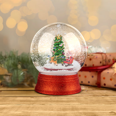 LED Musical Spinning Snow Globe (Red)