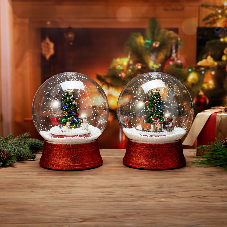 LED Musical Spinning Snow Globe (Red)