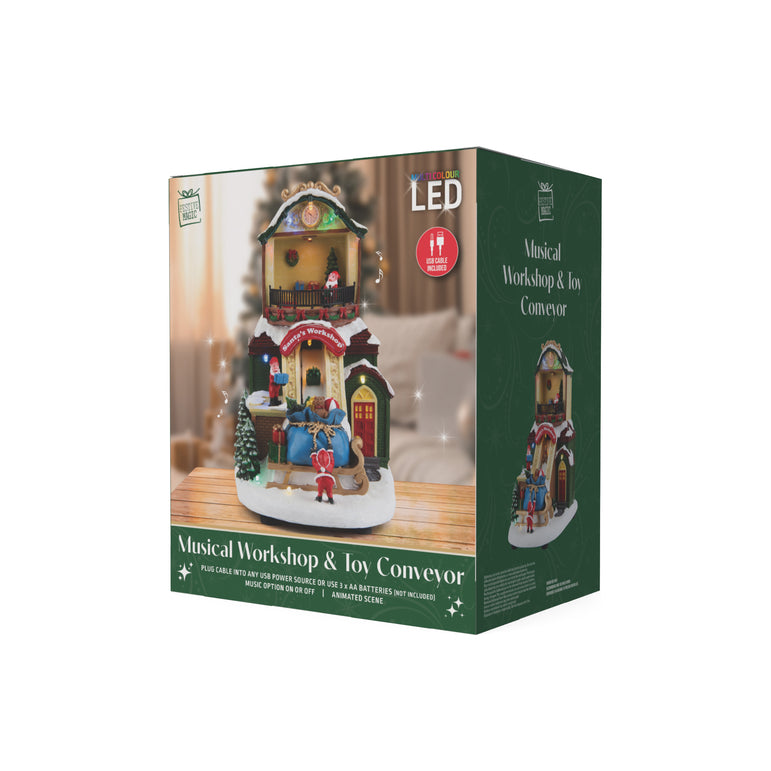 LED Musical Santa's Workshop Toys