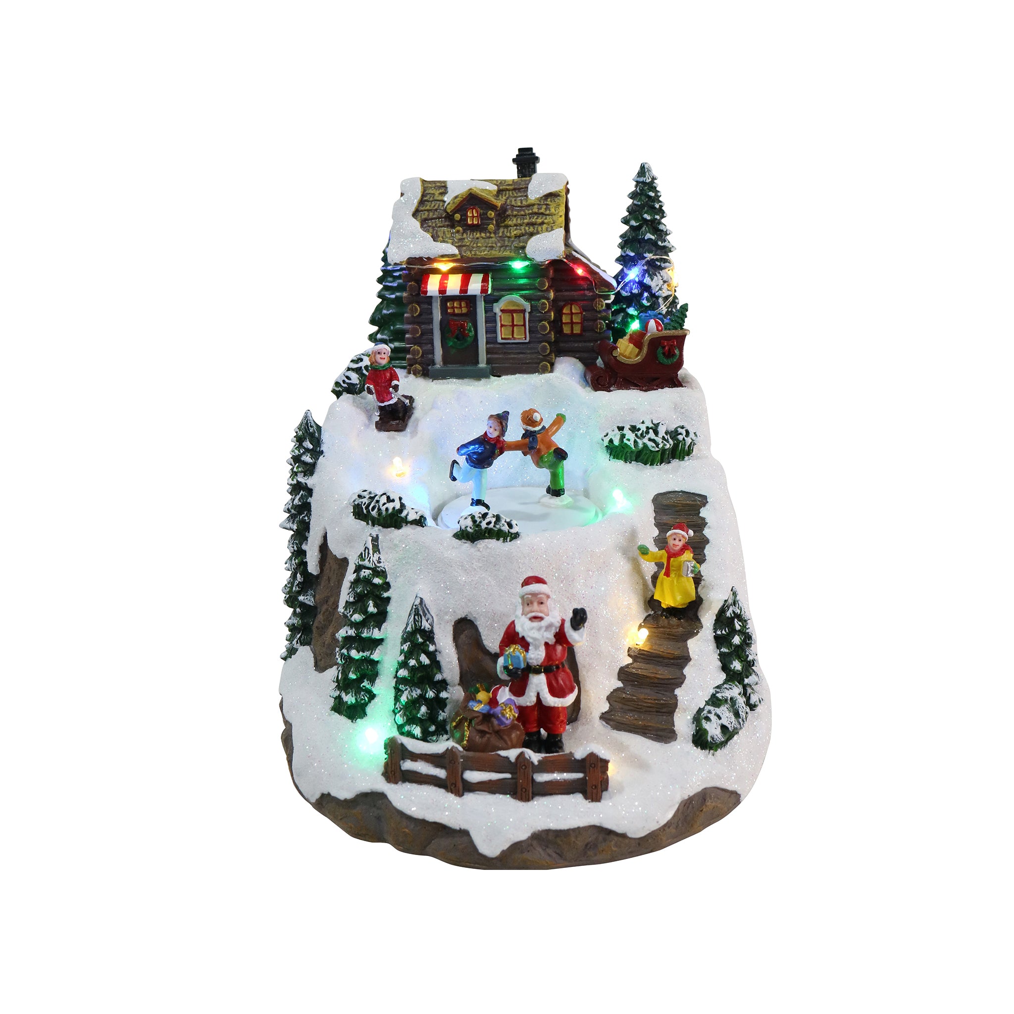 LED Musical Log Cabin Scene